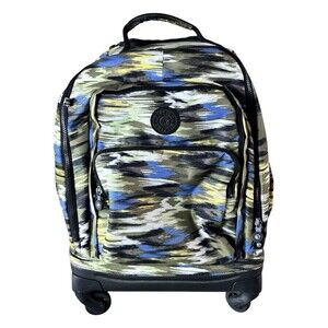 Kipling Rolling Laptop Backpack Multicolor Large Luggage Carry on Bag EUC